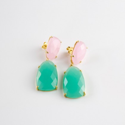 Pendientes Aguamarina Love