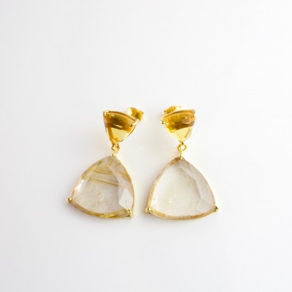 Pendientes Gold Rutile